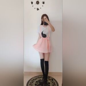 Kawaii Cat Embroidered Jumper Skirt Harajuku Cosplay